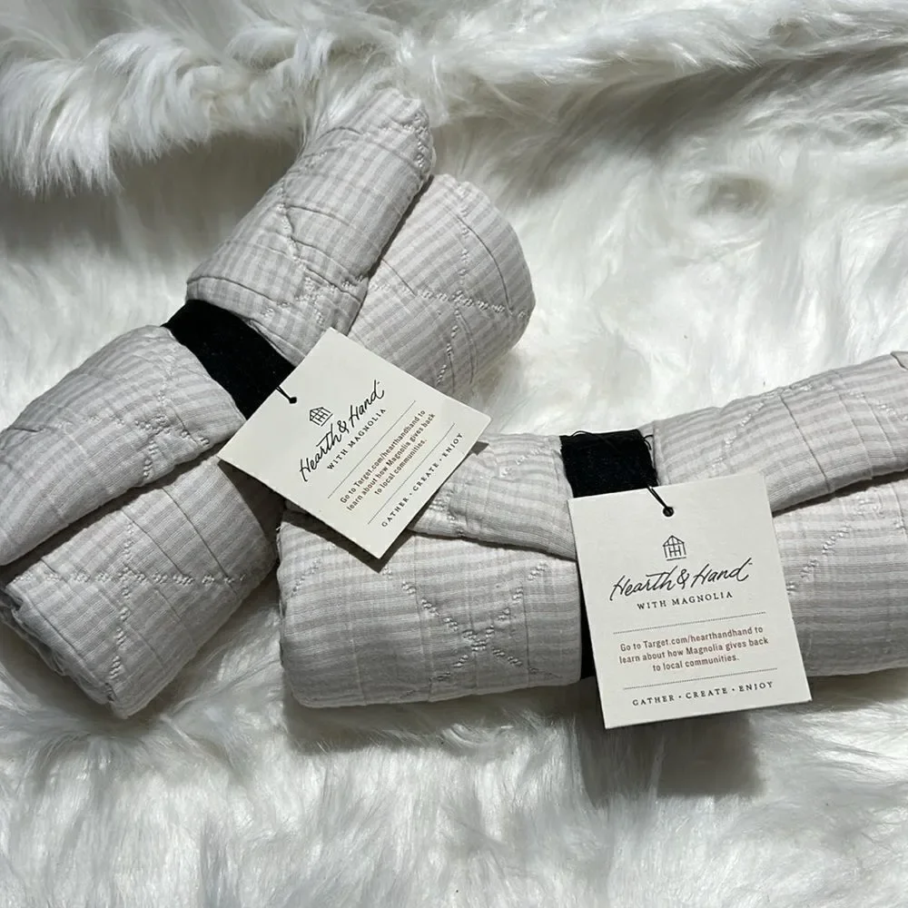 2-Hearth & Hand with Magnolia - King Diamond‎ Stripe Matelasse Pillow Shams
